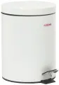 Ведро-контейнер для мусора (урна) с педалью LAIMA Classic, 5 л, белое, глянцевое, металл, со съемным внутренним ведром, 604947