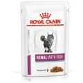 Корм полнорационный консервированный Royal Canin Renal fish соус с рыбой, 85гр для кошек лечение ХПН Ветеринарная диета, 24шт.
