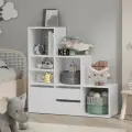 Стеллаж для игрушек 90.2х90х30см напольный деревянный в детскую спальню гостинную для книг Кео СТЖ-410 Белый