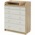 Комод пеленальный Атон Мебель MAKS 800/5, с органайзером, серый, дуб