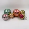 Набор из 6-ти ёлочных игрушек Шары разных размеров, стекло, металл, краска, СССР