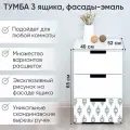 Тумба Svogen с фотопечатью, 3 ящика, белый/этно графит