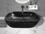 Раковина накладная Ceruttispa CR8217MMB матовый черный мрамор, 45,5х32х13,5 см