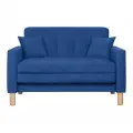 Диван-кровать мартель, прямой, 121*80*81, спальное 100*194, велюр синий, Зара блю