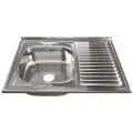 Мойка mixline 60х80х18 см, 0.8, левый выпуск 3 1/2, с сифоном 528180