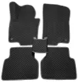 EVA/ЭВА/ЕВА коврики на салон LADA/лада/PRIORA/приора/2007-2016 гв/ с 3Д лапой зоны отдыха левой ноги/черный ромб с серым кантом