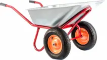 Тачка Строймаш, 2 колеса, 90л, грузоподъёмность 250кг, пневматические колёса, красная