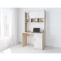 Стол компьютерный с надстройкой Квартет-10 188,0х111,8х60,0 см, дуб сонома/белый