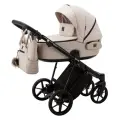 Коляска универсальная Adamex Porto RETRO TIP 2 в 1, PO-PS33- Светло-бежевая ткань, светло-бежевая эко-кожа