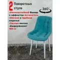 Стулья для кухни поворотные 2 шт, мятный с белыми ножками