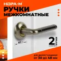 Ручки дверные на розетке комплект Нора-М 101А AL, цвет Старая бронза