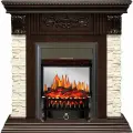 Каминокомплект Royal Flame Luxemburg (каменный) - Сланец/Темный дуб с очагом Fobos FX M Black