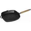 Сковорода-гриль Гардарика, чугун, съемная ручка, 26x26 см, черная