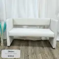 Диван прямой Мисса, велюр белый, для дома, офиса, зоны ожидания, на кухню, балкон, прихожую 124х72х57 EDLEN