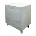 Комплект Тумба Loranto Florena 60 600х470х810 напольная, с раковиной Azario Leon, светлый бетон (CS00086990)
