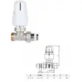 Вентиль на обратную подводку RTL в комплекте с термостатической головкой, прямой 1/2 x 3/4