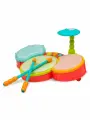 BATTAT барабанная установка Маленькие ударники детский музыкальный набор с барабанами, тарелкой и стульчиком, от 2 лет