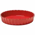Форма для выпечки керамическая, Emile Henry, для пирогов КИШ, Tourtiere диаметр 28 см. 1.98 литра цвет: гранат
