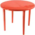 Стол пластиковый круглый Стандарт Пластик, 90 см, цвет: красный