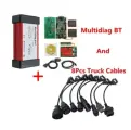 Диагностический сканер Multidiag Pro 2021,11/2022 TCS Pro OBD2, Bluetooth-сканер для автомобиля, грузовика, диагностический инструмент с двойной платой, реле NEC, BT truck cables