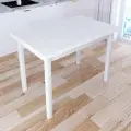 Стол кухонный Классика из массива сосны, 120х75х76 см, столешница 40 мм, цвет белый