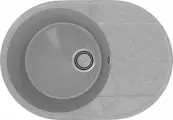 Мойка кухонная Practik PR-M 610-003 61x47, с крылом, серая, овальная, российская