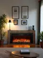 Электрокамин RealFlame Нэнси коричневый МДФ, напольный камин с обогревом, пульт ДУ, имитация пламени