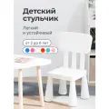 Стул детский Мамонт, пластиковый детский стульчик со спинкой, белый