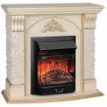 Электрокамин RealFlame Athena WT МДФ с очагом Majestic, звук потрескивания дров, обогрев, имитация пламени, пульт ДУ