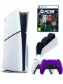 Игровая приставка Sony PlayStation 5 Slim, с дисководом, 1 ТБ, 2й геймпад фиолетовый, зарядная станция, Fifa 26