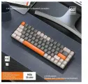 Игровая беспроводная механическая клавиатурам ZiyouLang K68 Bluetooth/2.4G/Hot Swap, русская раскладка, Cерый/Бежевый/Оранжевый