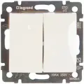 Переключатель Legrand двухклавишный Legrand Valena 10А 250В схема 6/2 безвинтовые зажимы белый 694266