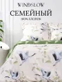 Постельное белье семейное, наволочки 50х70, WINDSLOW Рина, пододеяльник на молнии, ткань перкаль, 100% хлопок