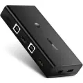 Переключатель UGREEN CM200 (50744) HDMI Switch Box 2 In 1 Out KVM Switching. Цвет: черный.