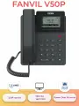 IP телефон Fanvil V50P стационарный спикерфон с монохромным дисплеем, чёрный