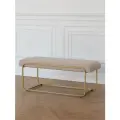 Банкетка GreenWeen SIENA для прихожей, золотая, микрошенил CHAMPAGNE, 108 см x 42 см x 44 см
