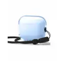 Чехол Elago для Airpods Pro 3, Clear Strap case тонкий силиконовый со шнурком на руку, голубой