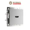Встраиваемая розетка HDMI Werkel WL06-60-11, цвет серебряный, IP20