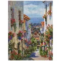 Алмазная мозаика Белоснежка Испания. Михас / Набор алмазной мозаики 30х40 см / На холсте / Полная выкладка / Улица / Цветы