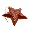 Елочная игрушка Звезда красная Лефортовский фарфор, ручная роспись