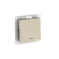 Выключатель одноклавишный Systeme Electric с подсветкой, схема 1а, 10АХ, быстрозажимные клеммы, песочный, Atlasdesign
