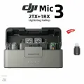 Беспроводной петличный микрофон DJI Mic 3 Lightning Набор(2 TX + 1 RX+Charging Case, Включать Адаптер Lightning), черный