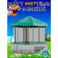 Детский батут Hasttings Classic Green 366 см с крышей тентом от дождя и защитной сеткой / уличный большой 12 ft (3.66 м)