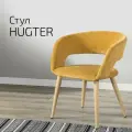 Стул для кухни премиум, стул кухонный Hugs Желтый + Ножки Дуб