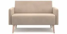 Прямой диван PUSHE Килт 2 c подлокотниками, нераскладной, для кухни, прихожей, детской, бежевый Balance 130