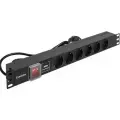 Блок розеток Exegate ServerPro PDU-19H608 Al-6S-EU2CU-SW-SPD1 (EX280833RUS)