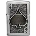 Оригинальная бензиновая зажигалка ZIPPO Classic 49637 Ace Of Spades с покрытием Brushed Chrome - Туз Пик
