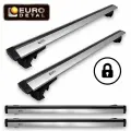 Багажник на рейлинги с просветом Евродеталь с замком аэро-крыло серебристый для Subaru Outback универсал 5д рейлинги 2010-н. в.