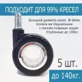 Набор Усиленных, прорезиненных колес СТАНДАРТ для офисного кресла