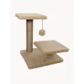 Когтеточка для коек столбик с двумя платформами, с игрушкой.